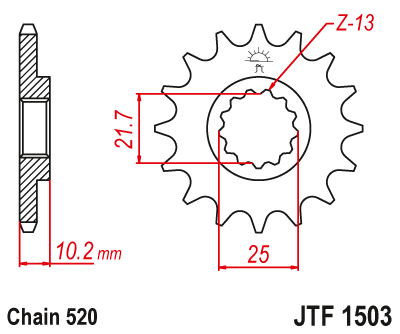 JT SPROCKETS gear wheel JTF1503.12 (206112jt)